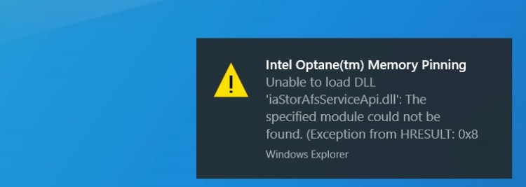 Обновление Windows 10 May 2020 Update вызывает проблемы с Intel Optane