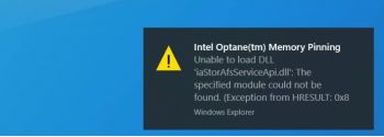 Обновление Windows 10 May 2020 Update вызывает проблемы с Intel Optane