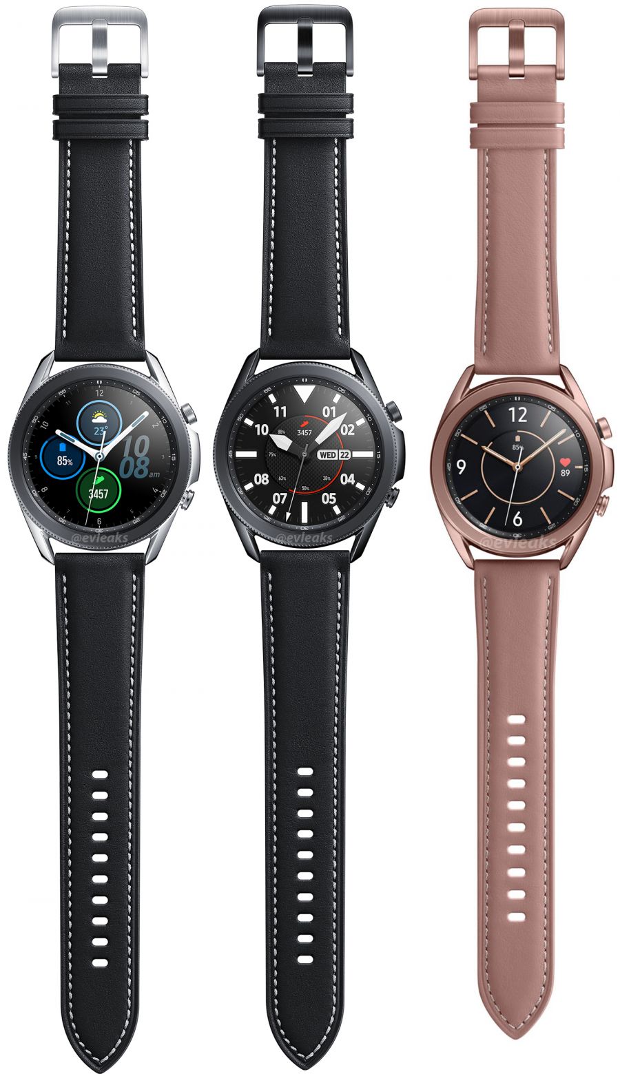 Смарт-часы Samsung Galaxy Watch 3 предстали в различных вариантах исполнения